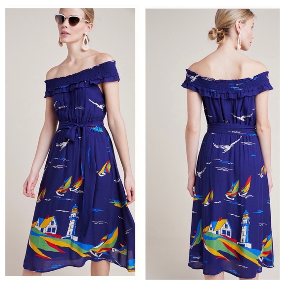 Anthropologie Dresses & Skirts - Tour de Fleur 48 of 52 Anthropologie Colloquial Of-The-Shoulder Charming Dress 8